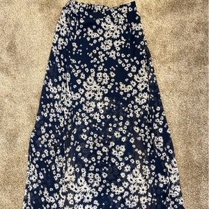 Full Length Floral Maxi Skirt in XS